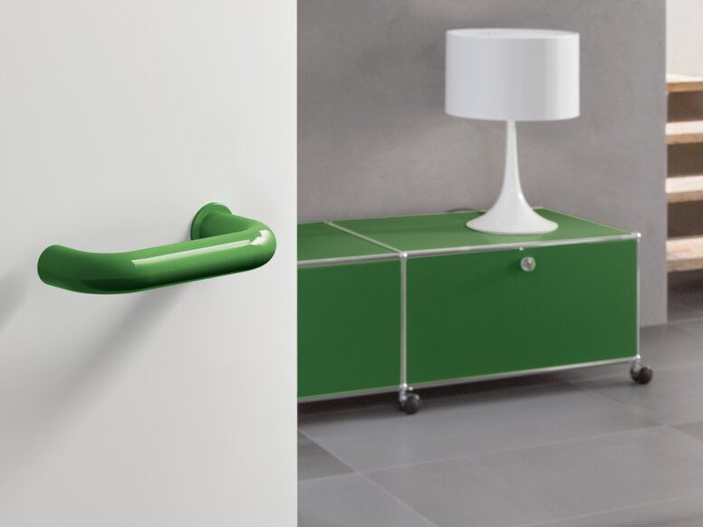 Béquille de porte minimaliste en polyamide de couleur vert mai