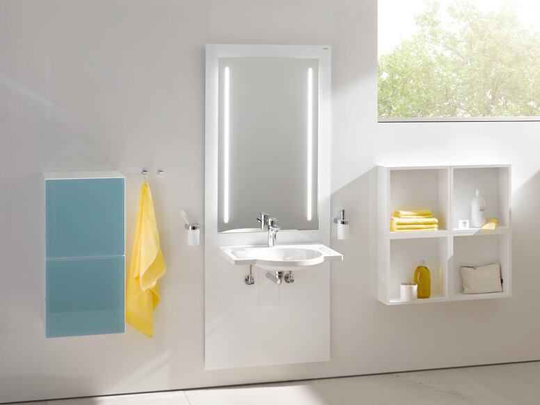 Height-adjustable washbasin