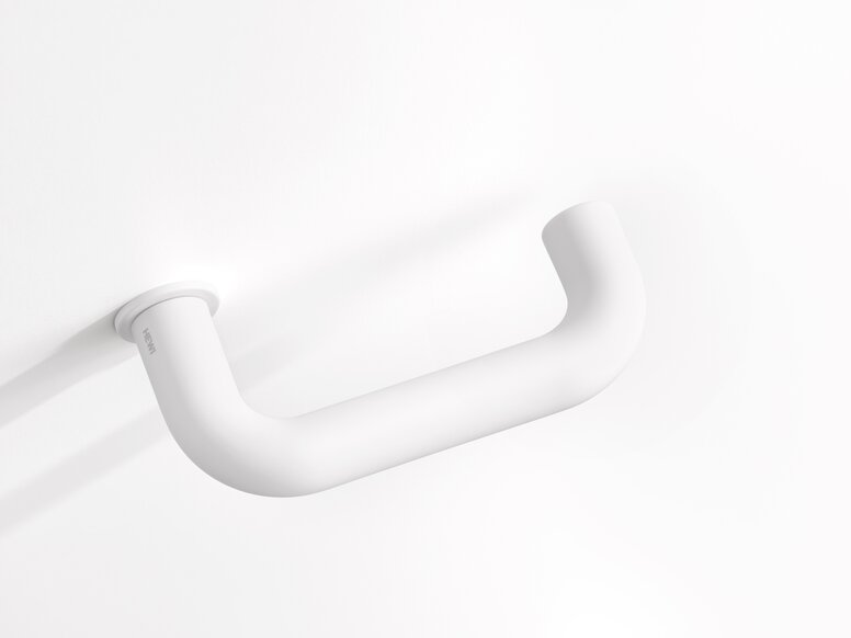 Lever handle in matt white made of polyamide