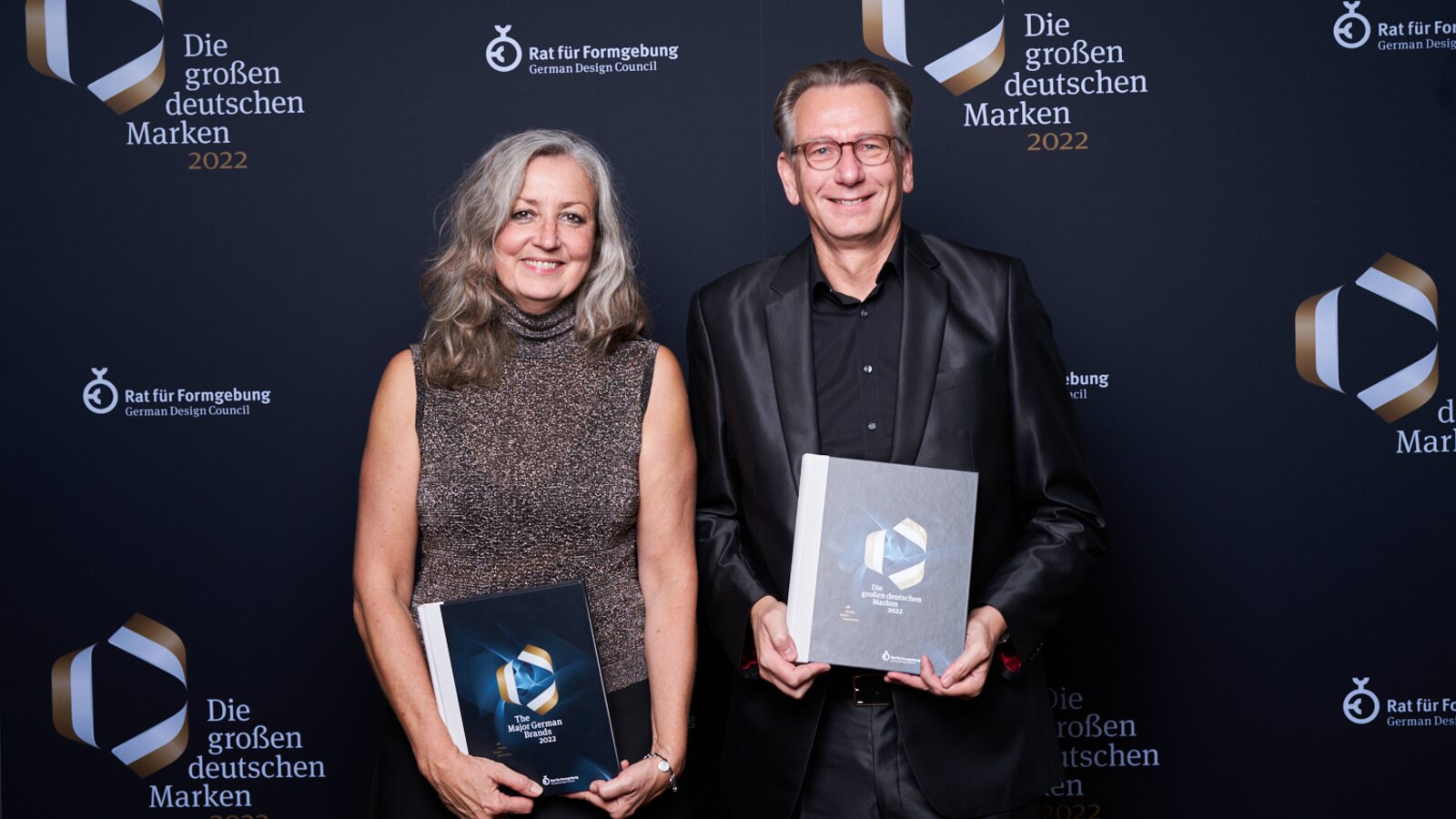 Thorsten Stute and Christiane Küper at the award ceremony for the major German brands 2022