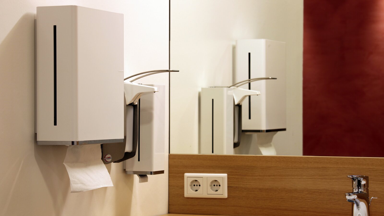 Paper towel dispenser, disinfectant dispenser and soap dispenser