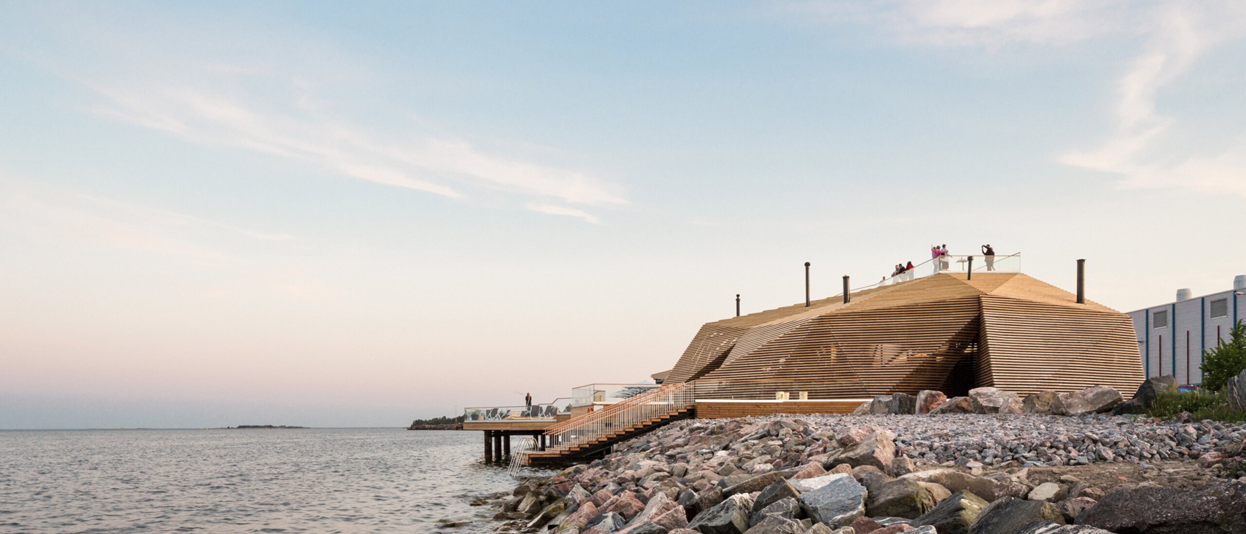 Sauna Löyly w Helsinkach z zewnątrz