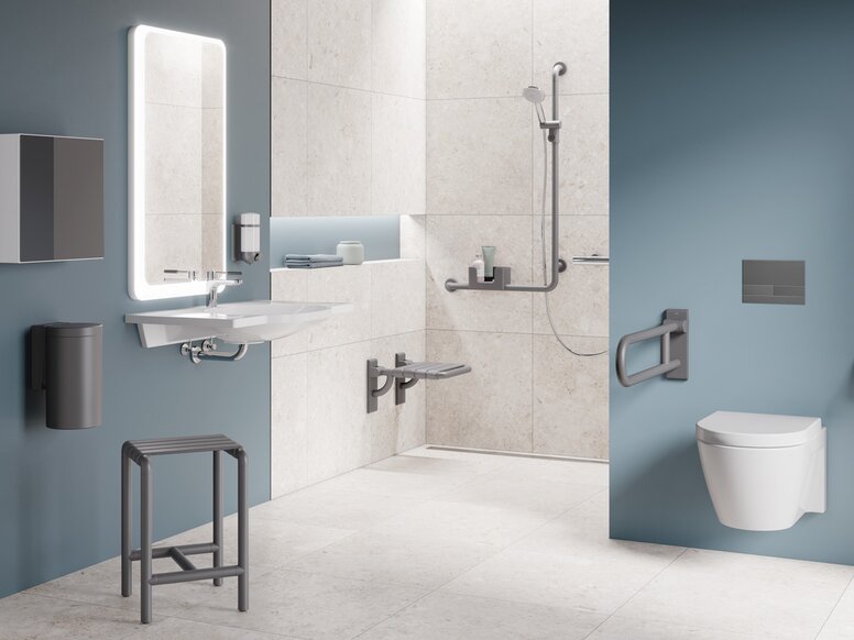 Bathroom in the 477 matt-grey series